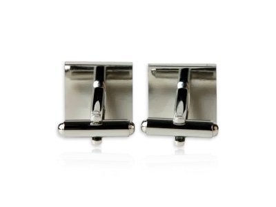 Cuff-Daddy Men's Unique Red Enamel Square Silver Cufflinks with Travel Presentation Gift Box Groom Groomsmen Wedding - Image 5