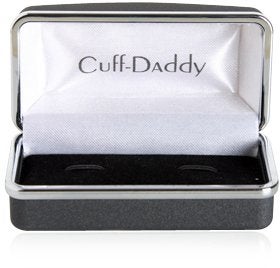 Cuff-Daddy Men's Unique Red Enamel Square Silver Cufflinks with Travel Presentation Gift Box Groom Groomsmen Wedding - Image 3