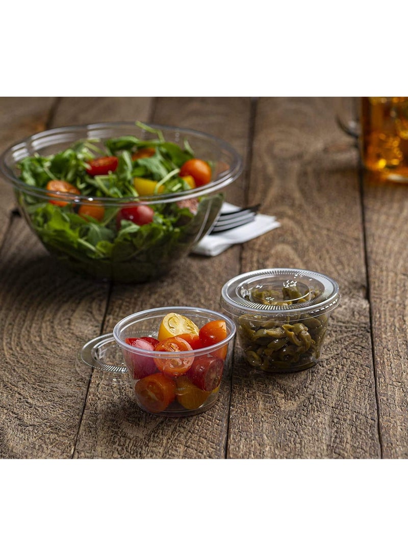 MARKQ [2000 عبوة] أكواب بلاستيكية شفافة قابلة للتصرف سعة 4 أونصات مع أغطية - متاحة بأحجام 1 أونصة و 2 أونصة - أكواب سوفليه، أكواب دواء - Image 4