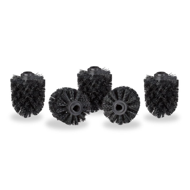 Relaxdays toilet brush head in a set of 5 loose toilet brushes 12mm thread replacement brush head diameter 7 cm black