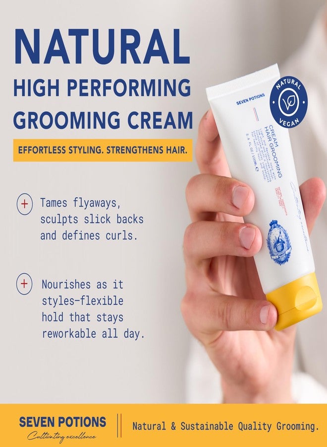 SEVEN POTIONS Hair Styling Cream - Natural Curl Cream for Wavy Hair with No Shine & Light Hold - Easy Replacement for Hair Clay, Pomade for Frizz Control - Vegan & Cruelty Free - 3.4FL OZ - Image 2