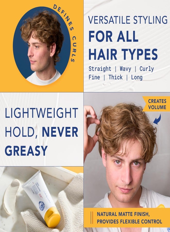 SEVEN POTIONS Hair Styling Cream - Natural Curl Cream for Wavy Hair with No Shine & Light Hold - Easy Replacement for Hair Clay, Pomade for Frizz Control - Vegan & Cruelty Free - 3.4FL OZ - Image 3