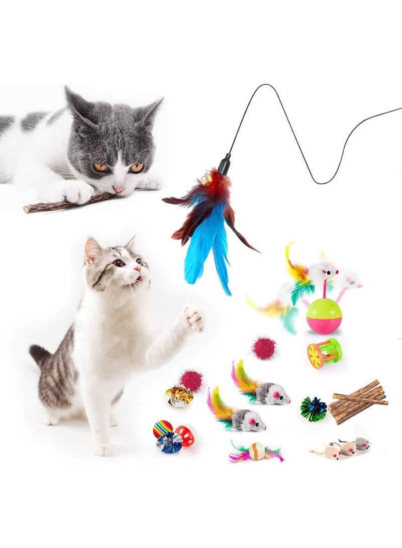 Rock Pow 30pcs Interactive Cat Toys - Keep Your Cat Active and Happy with Variety Teaser Wand, Cat Tunnel, Tent, and Fish Toy，The best gifts for cat lovers - Image 2