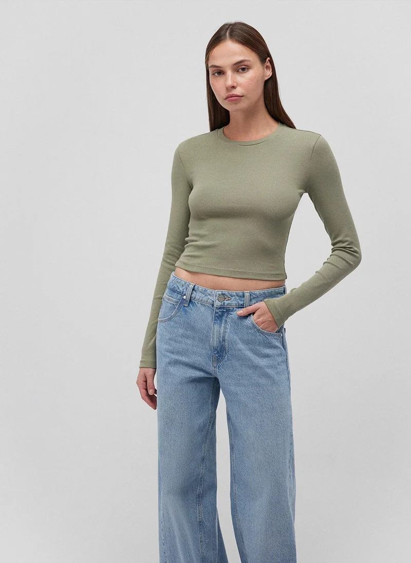 Mavi Long Sleeve Crop Basic T-Shirt