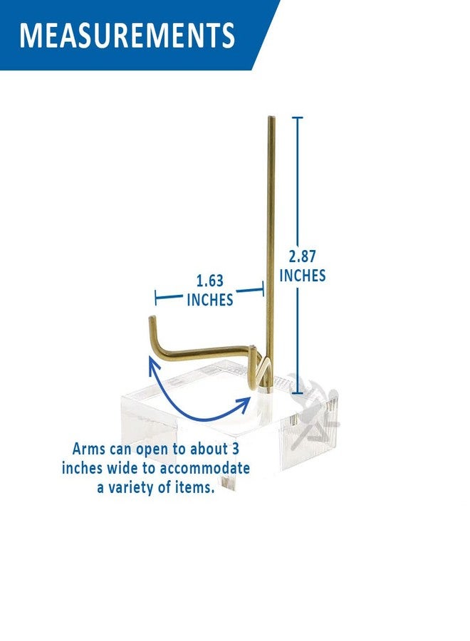 OnFireGuy 3-1/2" Acrylic Base Display Stand Easel With Adjustable Metal Arm | 3-1/2" H x 1-5/8" D x Adjustable to 3" Wide | Ideal for Displaying Mineral Rocks, Gemstones, Fossils, and Photos - Image 3
