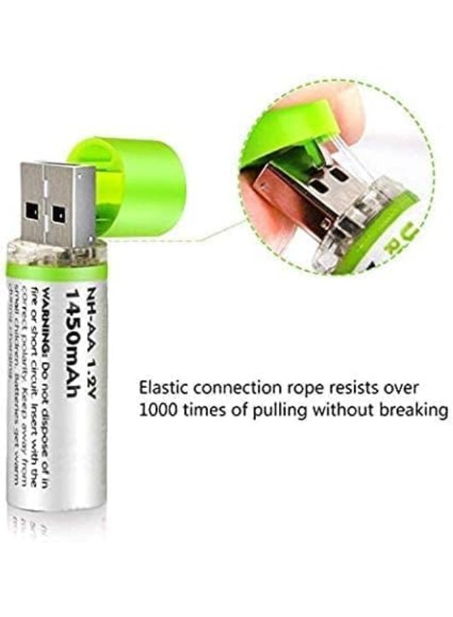 بطاريات ايه قابلة لإعادة الشحن بمنفذ USB - مجموعة من قطعتين - Image 5