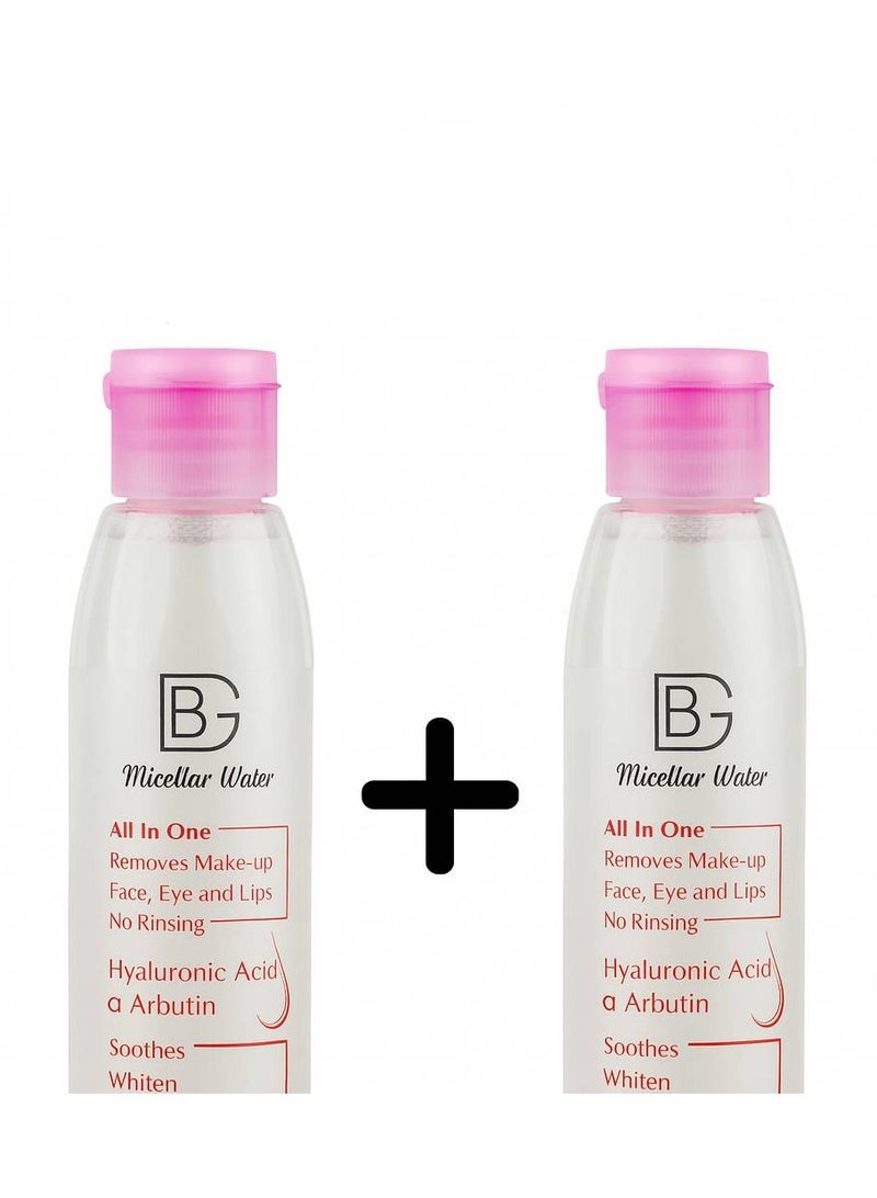 BG Micellar Water 1+1 Offer – Gentle Makeup Remover & Facial Cleanser – Hydrating Formula for Face, Eyes & Lips – Suitable for Sensitive Skin – Daily Skincare – 100ml x 2 - Image 1