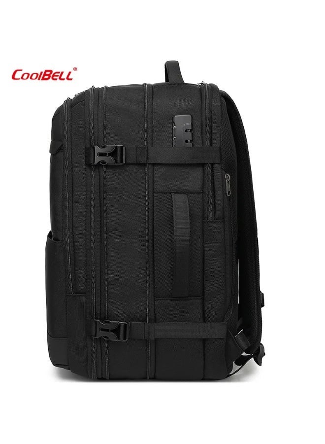 Coolbell 36 L Expandable Waterproof Portable Anti-theft Backpack For Men 17.3 inch Laptop, USB-A Charging Port,180° Open,Black CB-8298 - Image 5