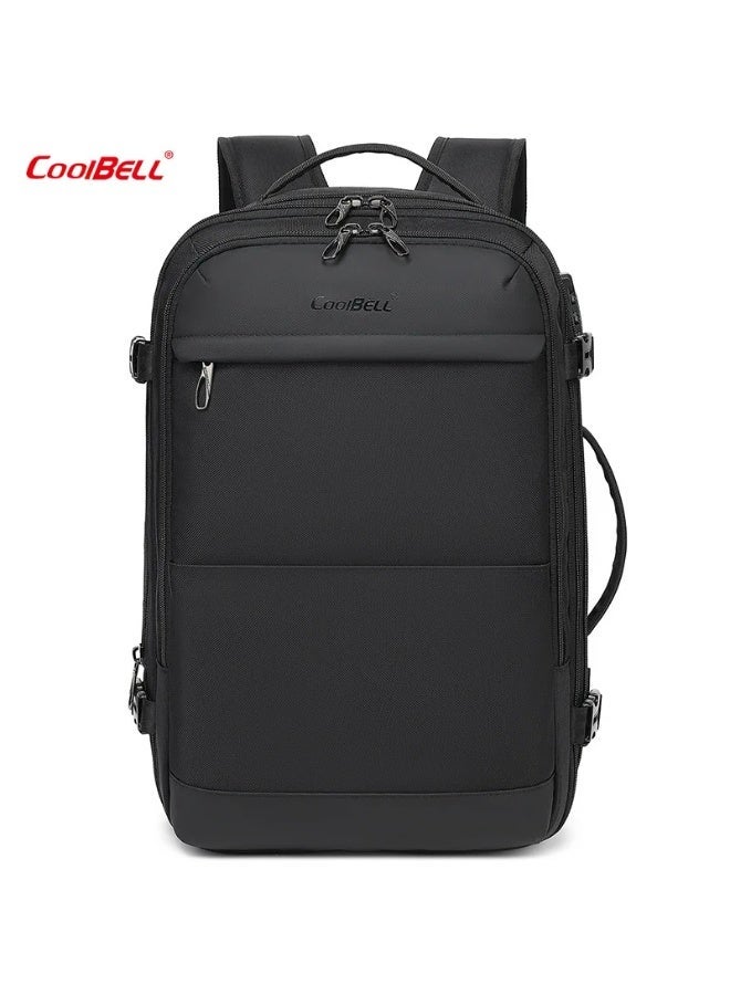 Coolbell 36 L Expandable Waterproof Portable Anti-theft Backpack For Men 17.3 inch Laptop, USB-A Charging Port,180° Open,Black CB-8298 - Image 1