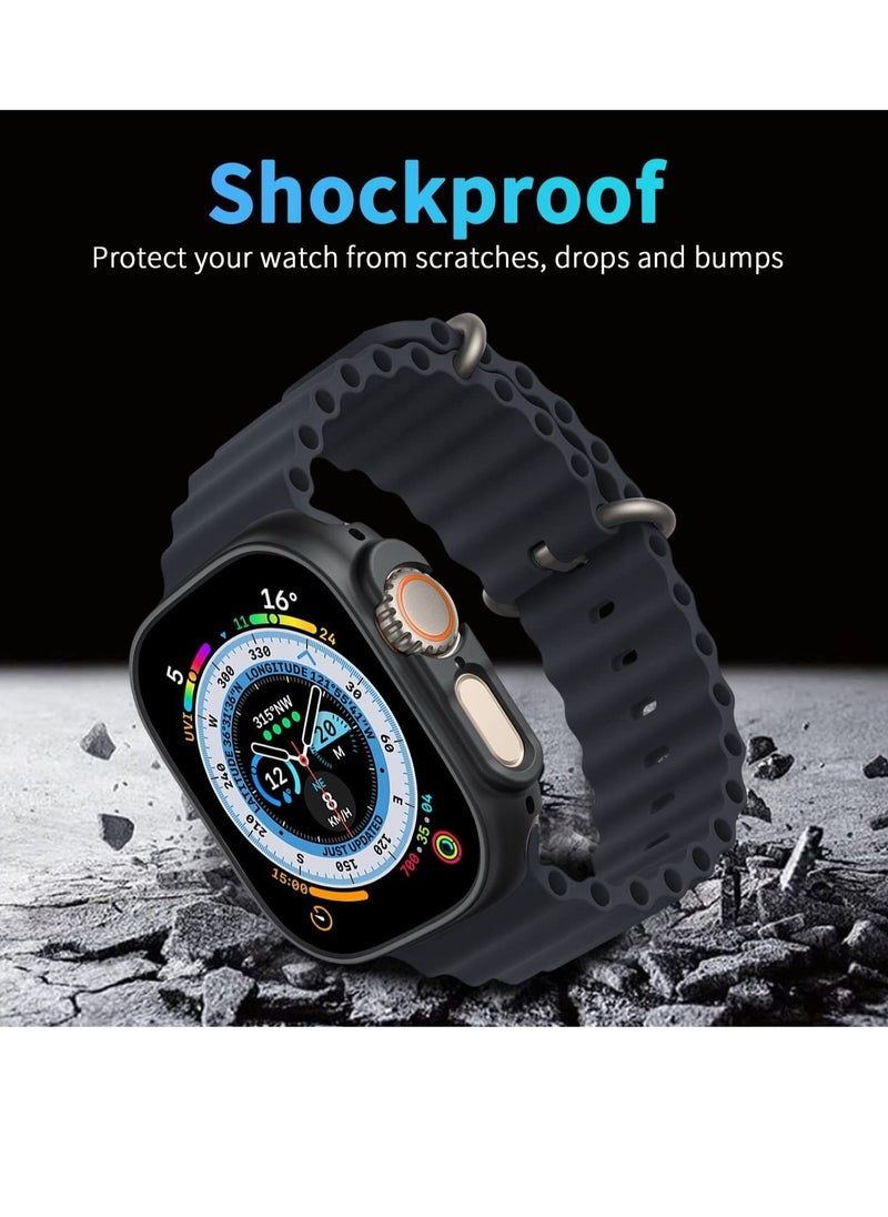 ELTRAZONE - 2 Pack Smiling Case Compatible with Apple Watch Ultra 49mm, Hard PC Bumper Case All-Around Edge Shockproof Protective Cover Frame - Image 1
