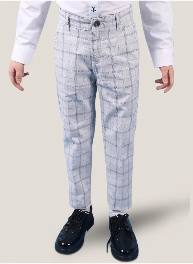 One Friday One Friday Kids Boys 100% Cotton grey check trouser with side pockets