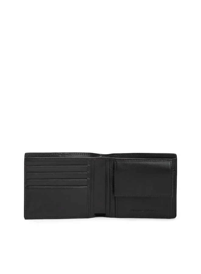 TOMMY HILFIGER Black Corporate Logo Leather Bifold Wallet for Men | Best Price UAE