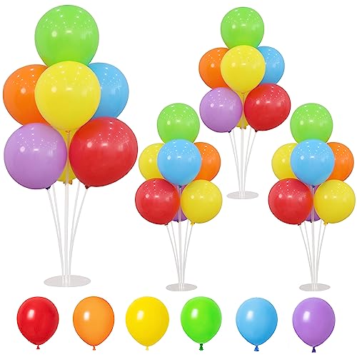 HODIHIWI 4 Balloon Stand Kit For Table With Base Centerpieces Rainbow Balloons Holder Birthday Party Decorations - Image 1