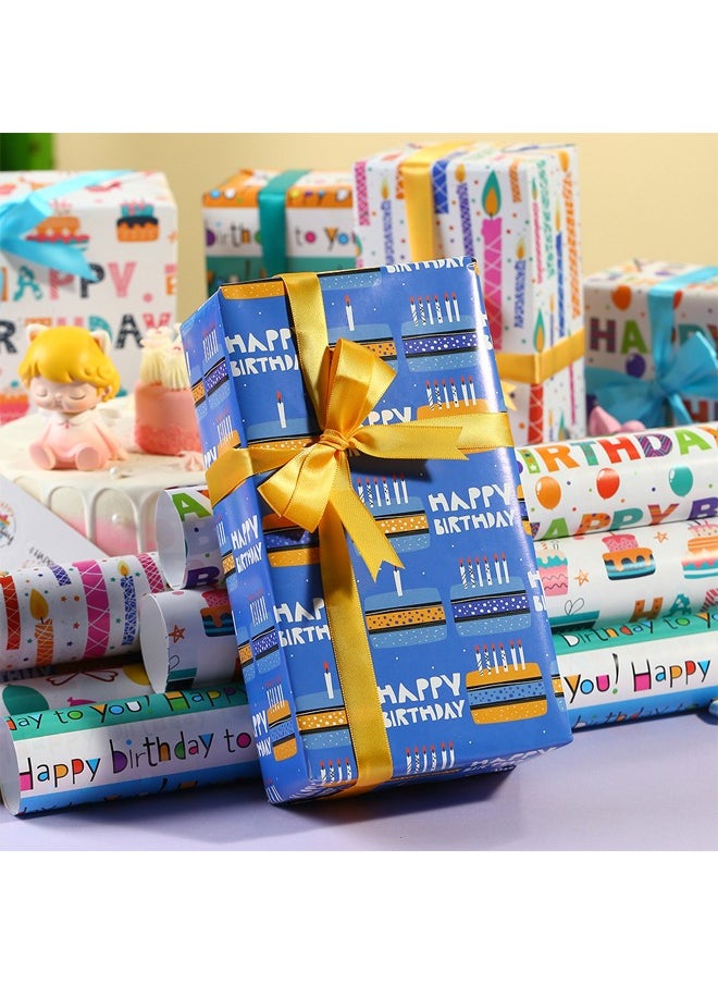 Zeemey 6 Sheets Gift Wrapping Paper With Accessories,Holiday Gift Wrapping Paper,Birthday Gift Box Gift Wrapping DIY, Gift Wrapping Paper for Birthday, Holiday, Wedding, Party,Kids Gift Wrapping (70cmX50cm)  - Image 2