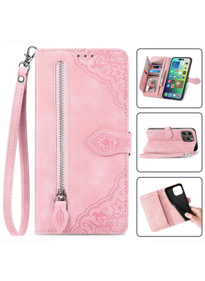 Generic Zipper Wallet Flip Cover Case For Iphone 15pro 14 Protective Shell S24 Phone Case Digital Computer/mobile Phone Accessories-Color:Blue-Applicable Model:For Iphone SE 2024  - Image 2