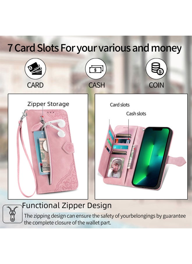 Generic Zipper Wallet Flip Cover Case For Iphone 15pro 14 Protective Shell S24 Phone Case Digital Computer/mobile Phone Accessories-Color:Blue-Applicable Model:For Iphone SE 2024  - Image 3