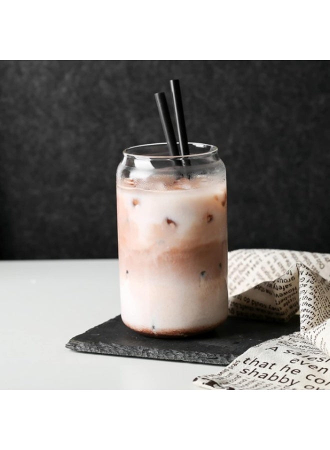 Glass Iced Coffee Mug with Straw and Bamboo Wood Lid Glass Juice Mug with Straw and Wooden Lid - Drinking Cups with Bamboo Lids and Straws, Glass Cup for Iced Coffee, Milk, Yogurt, Cocktails, Smoothies Clear Drinking Cup for Juice, Milk - Glass Mugs with Straw - Mug with Wooden Lid - Iced Coffee Mug with Straw and Wooden Lid - Iced Coffee Mug with Straw in the Shape of a Glass Jar - Image 4