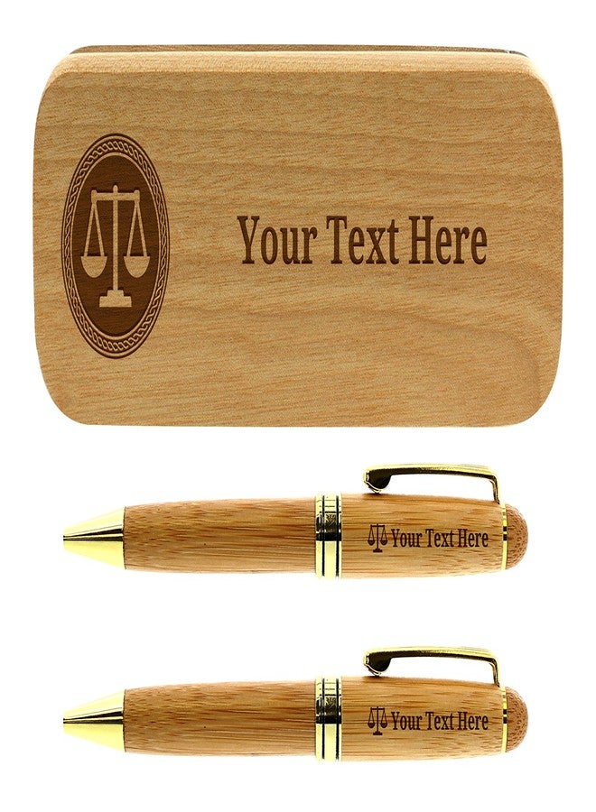 Personalized Gifts Lawyers Gifts Custom Name Lawyer Gift Set Personalized Engraved Bamboo Wood Gift 2 Pen Case Set - Image 1
