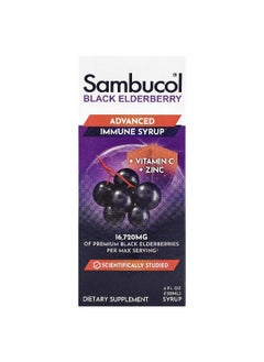 Sambucol Sambucol, Black Elderberry Syrup, Advanced Immune, Vitamin C + Zinc, 4 fl oz (120 ml) 