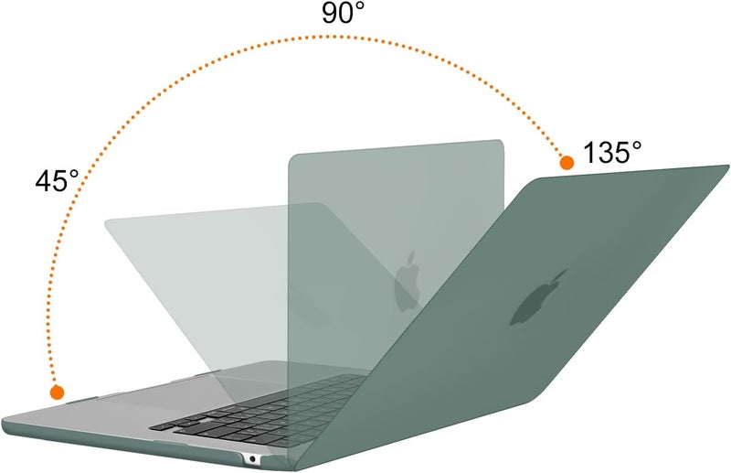 موسيسو حافظة MOSISO متوافقة مع MacBook Air مقاس 15 بوصة M5 2026 M4 2025 M3 2024 M2 2023 A3448 A3241 A3114 A2941 شاشة Liquid Retina مع Touch ID، غطاء حماية بلاستيكي صلب، أخضر زمردي - Image 4