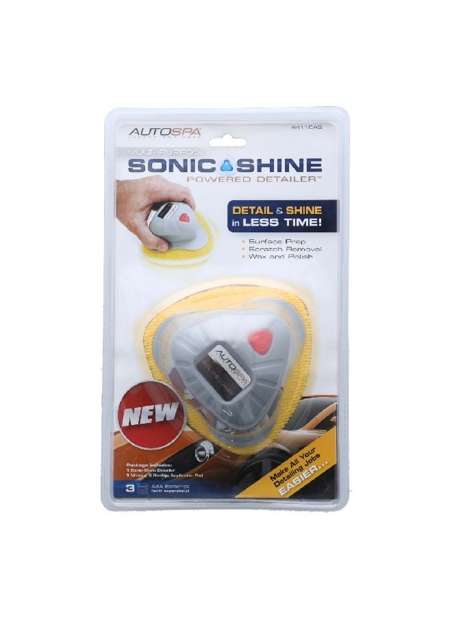 Generic Autospa Multi-Purpose Sonic Shine Powered Detailer Yellow And Grey 10.5 X 6.5 X 4 Inch 9411Oas  - Image 4