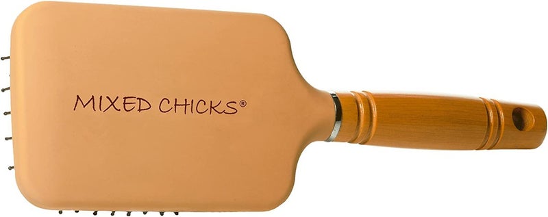 Mixed Chicks Paddle Brush with Hardened Plastic and Wood Handle - Image 2
