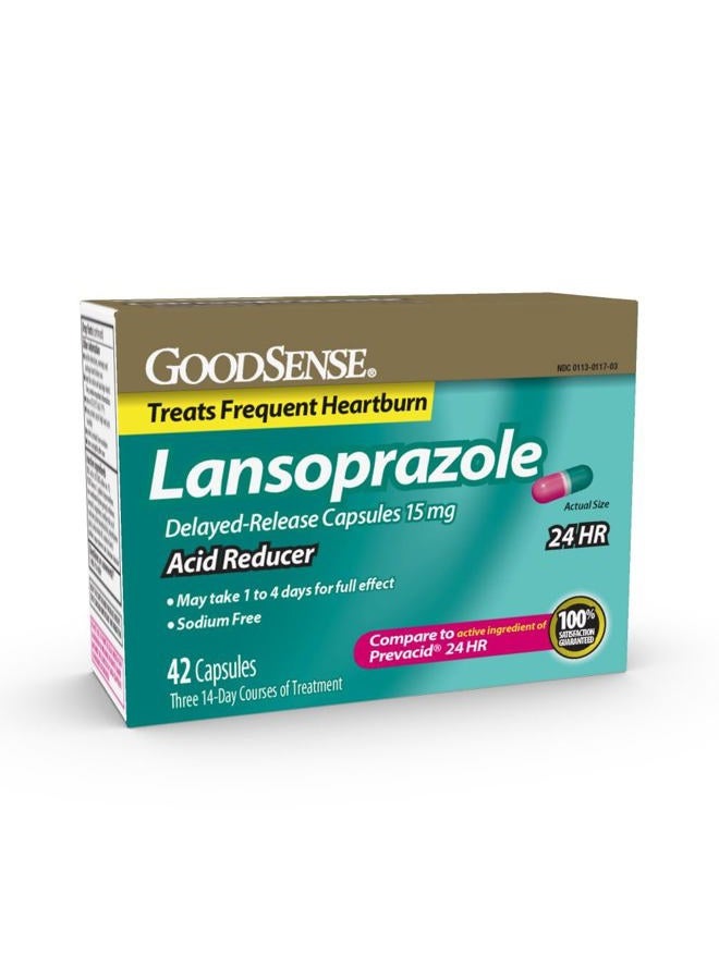 GOODSENSE Good Sense Acid Reducer Lansoprazole Delayed Release Capsules, 15 mg, 42 Count  - Image 1