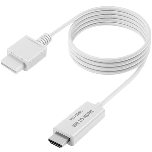 HOXIBSL 5ft WII to HDMI Converter Cable Adapter,for use with Full HD 1080P Devices with an HDMI Port,Compatible with WII,U,HDTV, Monitor (White) - Image 1