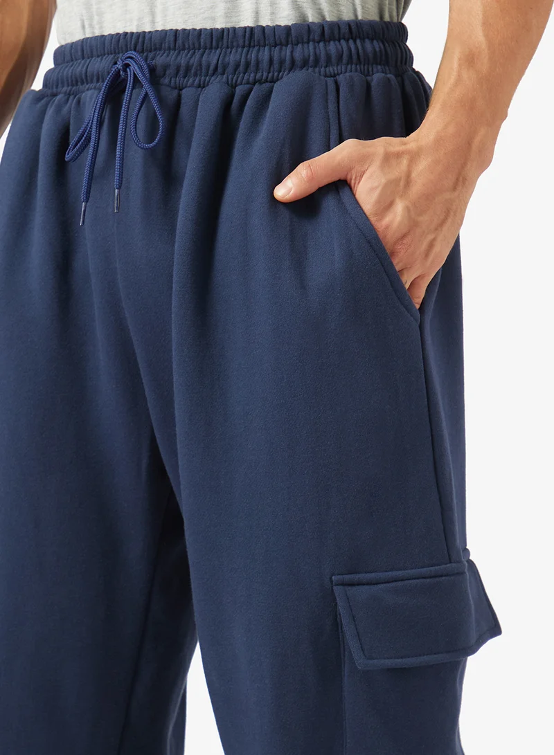 Seventy Five Basics  Oversized Fit Cargo Joggers with Elasticated Hem for Men | Best Price UAE