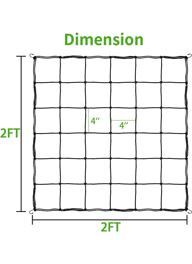 iPower iPower 3x3FT Elastic Trellis Netting HeavyDuty Plant Net with Hooks Flexible Hydroponics Support for Indoor Plants Gardening Vegetables Black  - Image 3