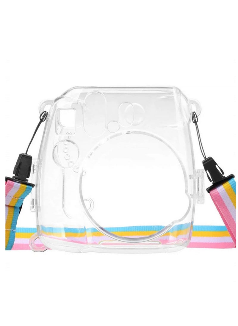 Generic For Instax Mini 9 Case Transparent Cover Protective Bag with Adjustable Rainbow Strap Compatible Fujifilm Instax Mini 9 8 8+ Camera Scratch Dust Damage Prevention No Need Remove for Photos  - Image 2