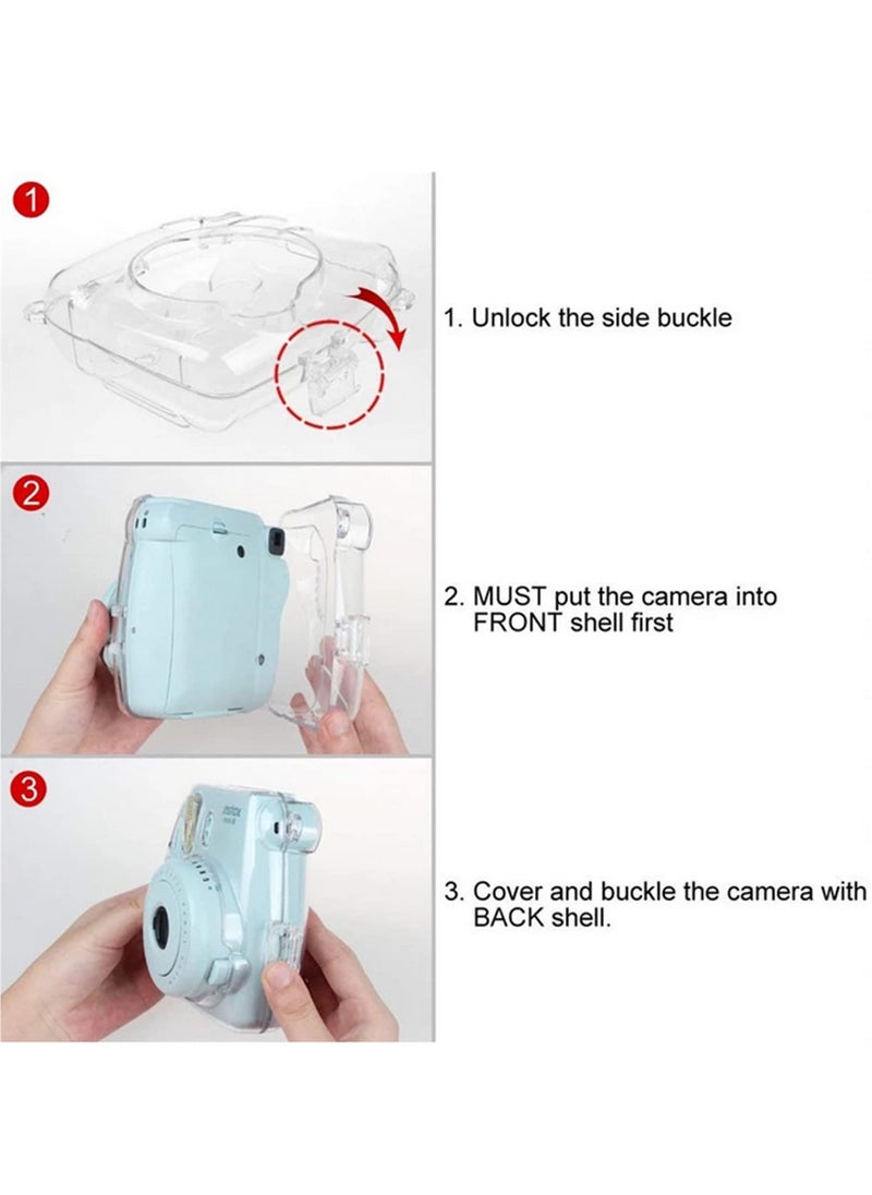 Generic For Instax Mini 9 Case Transparent Cover Protective Bag with Adjustable Rainbow Strap Compatible Fujifilm Instax Mini 9 8 8+ Camera Scratch Dust Damage Prevention No Need Remove for Photos  - Image 4