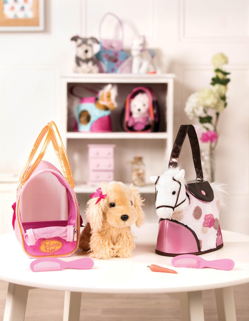 Pucci Pups – Plush Puppy – Carrier Bag – Golden Dot Glam Bag & Cocker Spaniel – Comb & Purse – Stuffed Animal – 2+ Years - Image 5
