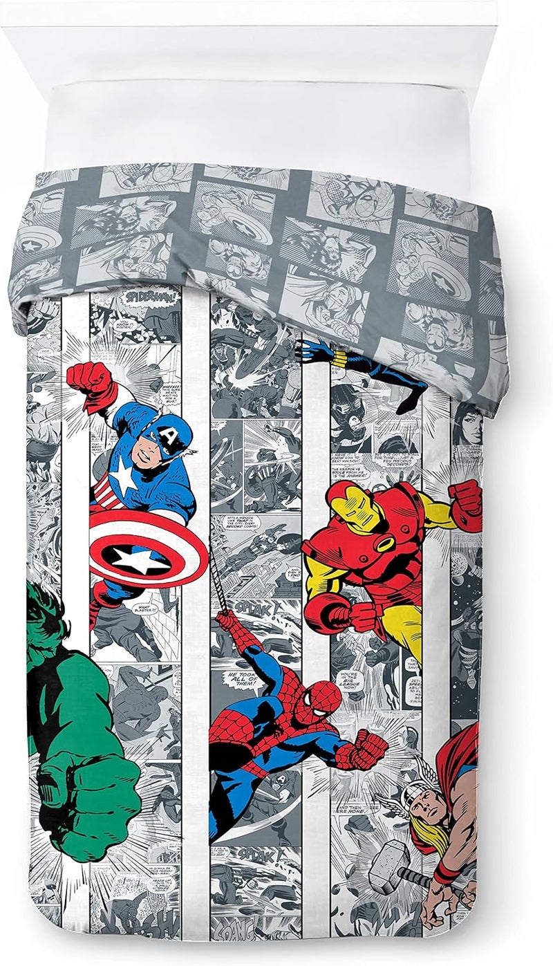 Jay Franco Marvel Comics Comic Cool, Children's Bed Linen Set 140x200 cm, 100% Cotton, Single Bed - Includes 1 Duvet Cover 140x200 cm, & 1 Pillowcase 80x80 cm - Image 2