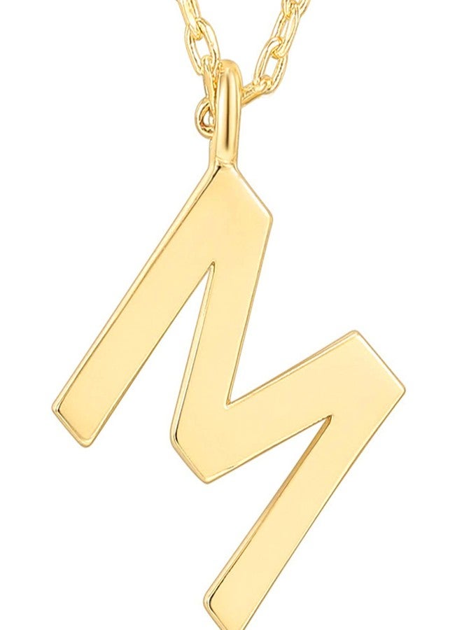 PAVOI 14K Yellow Gold Plated Initial Necklace | Letter Necklaces for Women | M Initial - Image 3