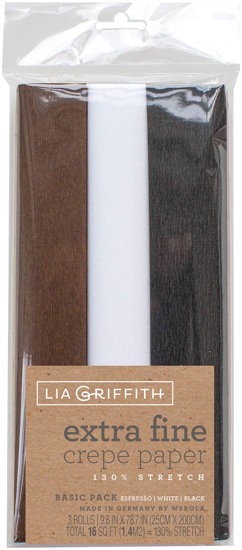 Lia Griffith PLG11030 Extra Fine Crepe Paper 16 Total Square Feet Basic Pack 3 Count