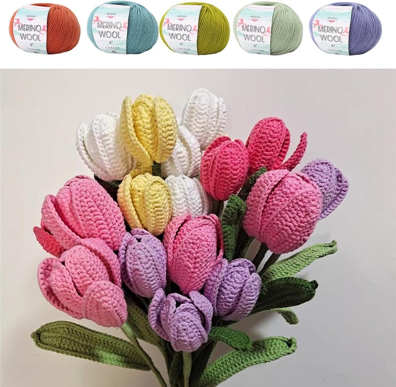 Wool Blend Yarn 1.76oz 134Yard Knitting Wool Yarn for Sweaters Scarves Hat Glove Crocheting Rugs Knitting Project - 13 - Image 2