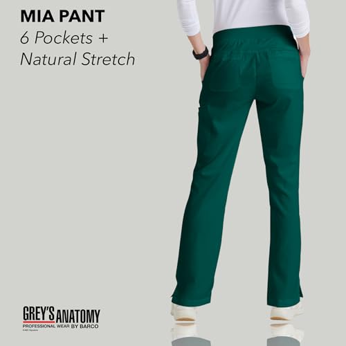 BARCO Grey s Anatomy Classic Mia Scrub Pant for Women Hunter Green, 6-Pocket Low-Rise Straight Leg Bottoms with Natural Stretch, Soil Release Fabric, and Super-Soft Finish Medium, Regular Fit - Image 2