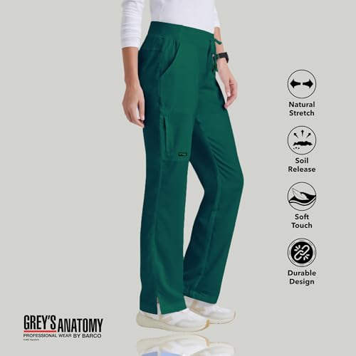 BARCO Grey s Anatomy Classic Mia Scrub Pant for Women Hunter Green, 6-Pocket Low-Rise Straight Leg Bottoms with Natural Stretch, Soil Release Fabric, and Super-Soft Finish Medium, Regular Fit - Image 3