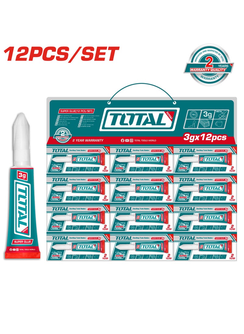 TOTAL Total A Set Of 12 Pieces Of Super Glue Adhesive Tht3521