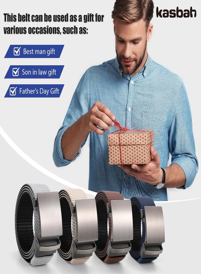 KASBAH Reversible Nylon Ratchet Belt for Men,Adjustable No-Hole Design for Casual, Golf, Jeans & Pants Durable Web Belt for Men (26-44 Inches) - Image 4