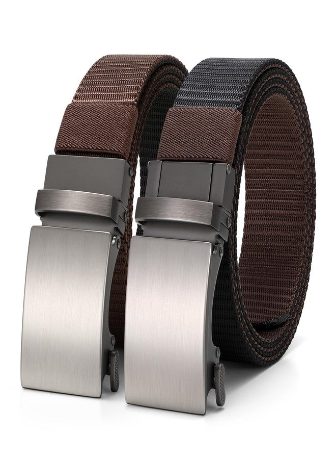 KASBAH Reversible Nylon Ratchet Belt for Men,Adjustable No-Hole Design for Casual, Golf, Jeans & Pants Durable Web Belt for Men (26-44 Inches) - Image 1