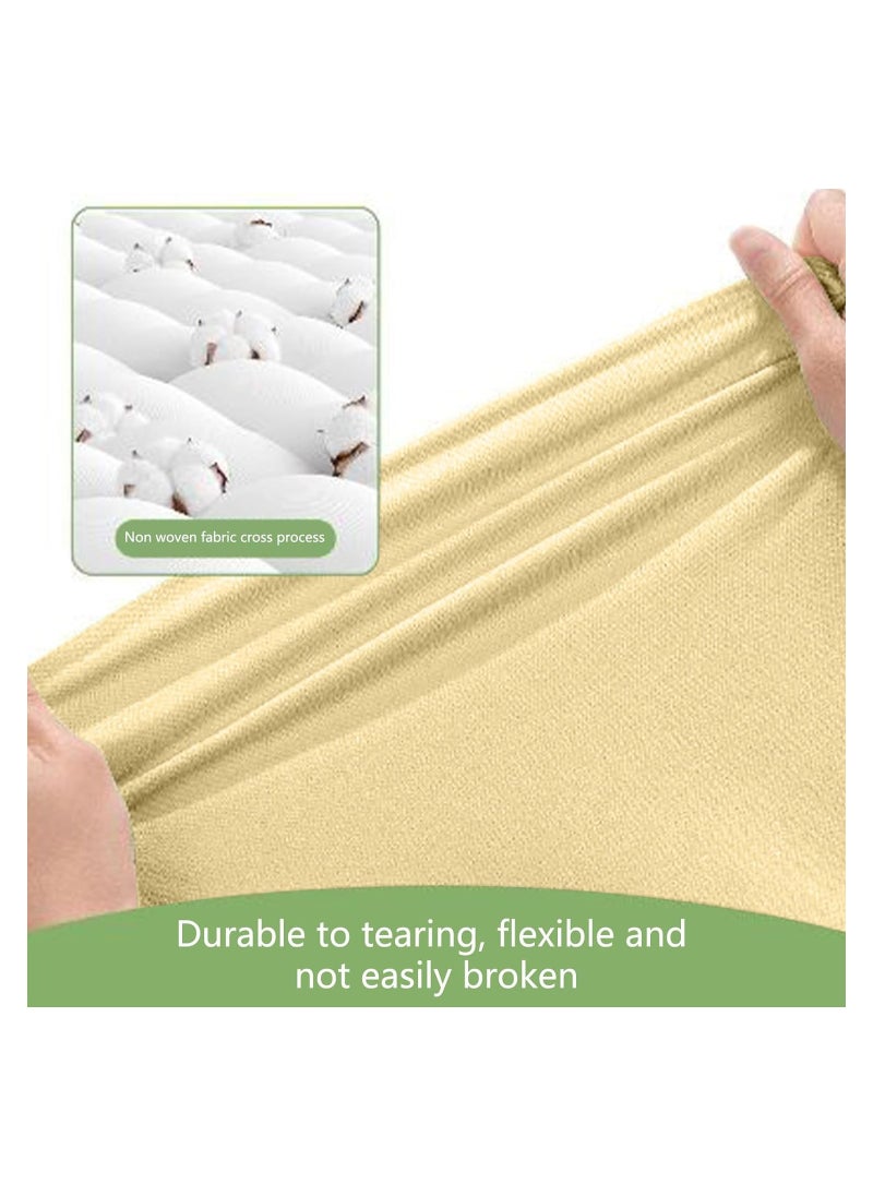 SYOSI - Disposable Bedding Set, for Travel & Emergency, Includes Bed Sheets, Quilt Cover, Pillow Case, and Bedspread, Thickened Material, Portable & Hygienic, Double Bed Size, Yellow, 4-Piece Set - Image 1