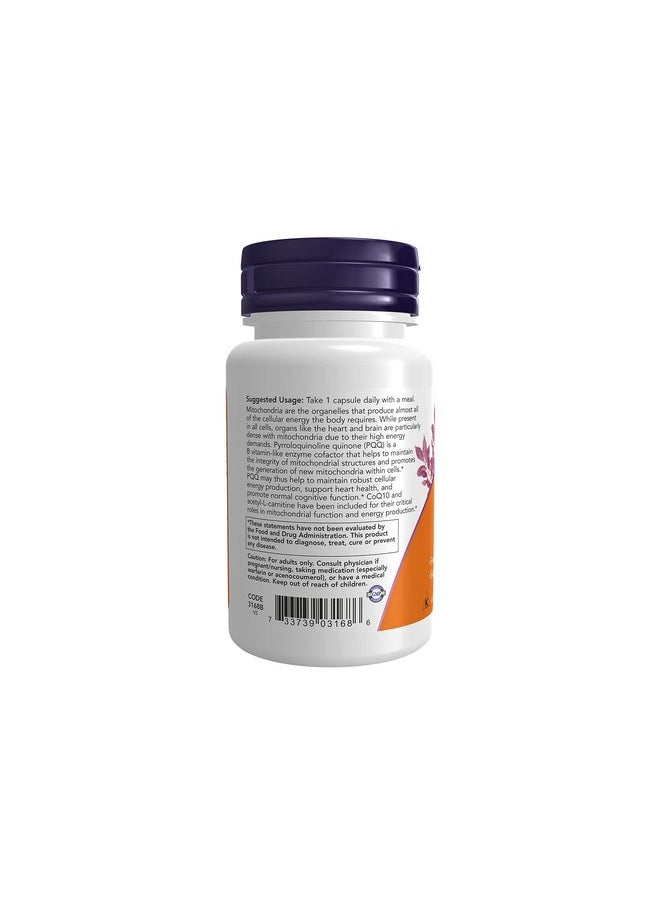now Supplements Pqq Energy Free Radical Scavenger* Cognitive Support* 30 Veg Capsules  - Image 4
