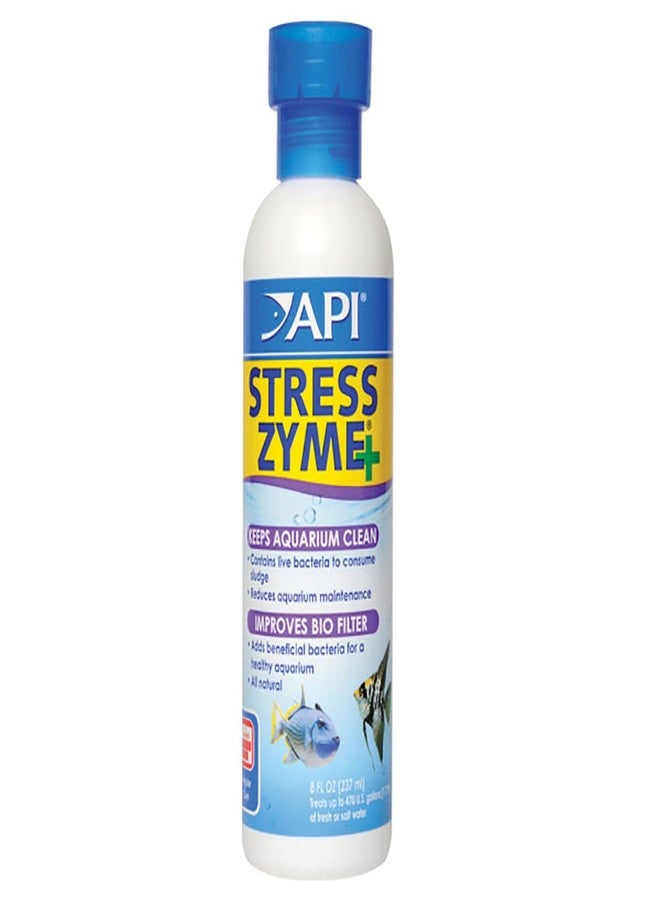 ايه بي آي منظف البكتيريا API STRESS ZYME، محلول تنظيف مياه أحواض السمك للمياه العذبة والمالحة، 8 أونصة - Image 1