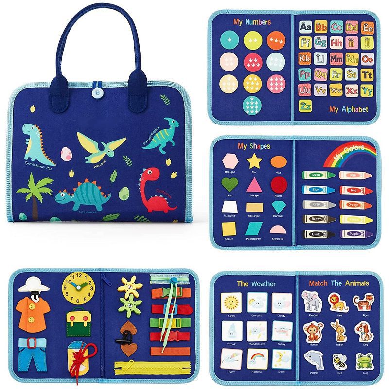 Children'S Felt Learning Board Early Childhood Education Toys Educational Puzzles Sensory Dressing Practice Busy Board - Image 3