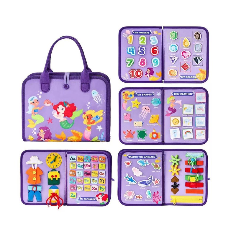 Children'S Felt Learning Board Early Childhood Education Toys Educational Puzzles Sensory Dressing Practice Busy Board - Image 2
