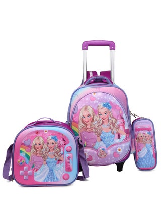 Baby Backpack 3Pcs For Baby Girls 1 lunch 1 Pencil Box And 1 Bag With Adjustable Strap For School 2 Wheels 14 Inch - pzsku/Z0065307E759BA07AA46CZ/45/_/1702970023/95ef9196-8c0c-4f1b-aa8d-0249b8a442d2