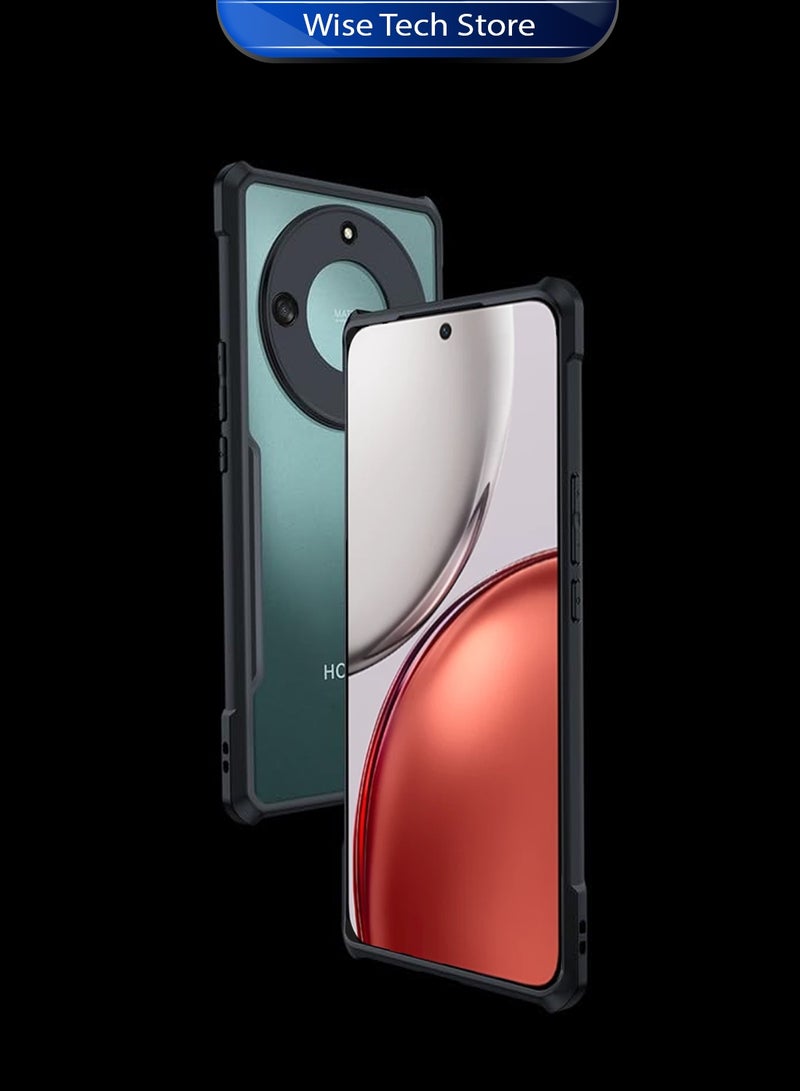 Wtech Honor X9d 5G 2025 Hybrid TPU Silicone with Raised Armour Bumpers Slim Case Cover (MCAPSA) - Clear/Black - Image 3