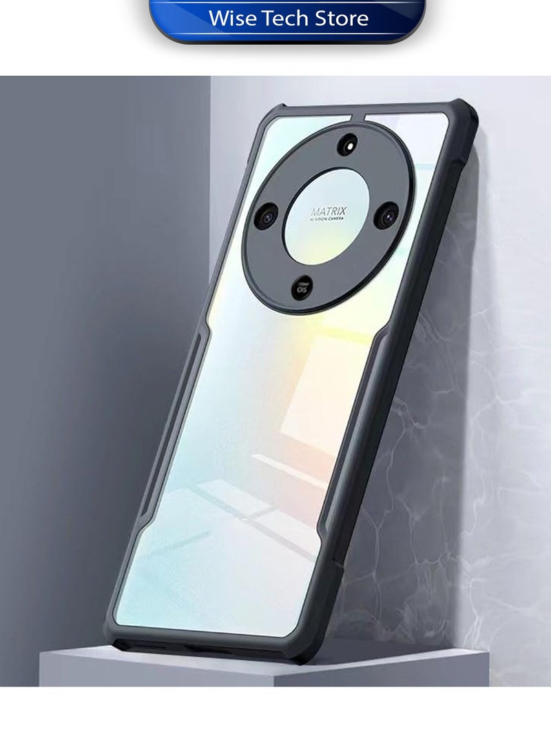 Wtech Honor X9d 5G 2025 Hybrid TPU Silicone with Raised Armour Bumpers Slim Case Cover (MCAPSA) - Clear/Black - Image 2